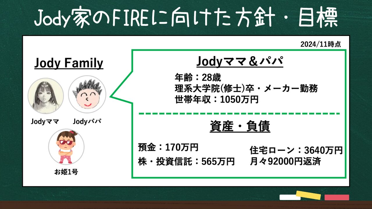 Jody家のFIREに向けた方針・目標